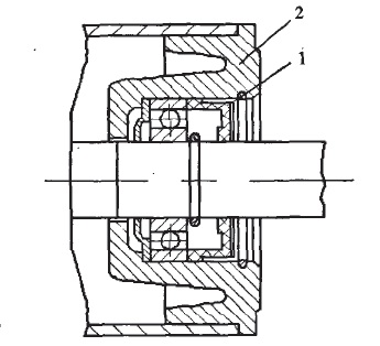 托輥碗形密封結(jié)構(gòu)簡圖